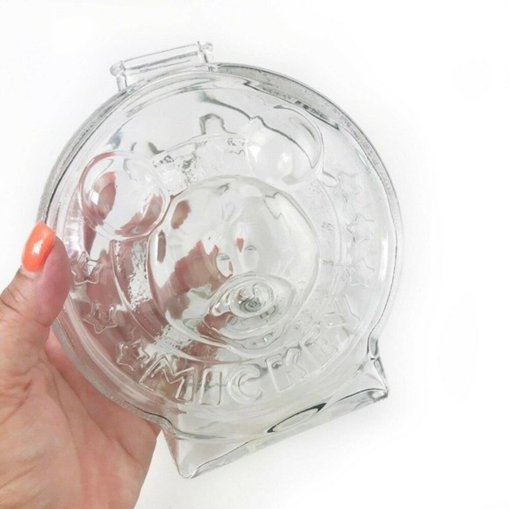 Disney Anchor Hocking MICKEY MOUSE & MINNIE Clear Glass Round Bank NWT